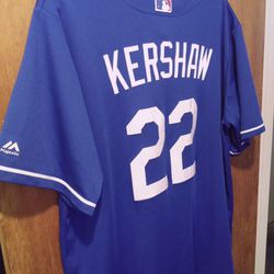 Los Angeles Dodgers Clayton Kershaw Blue Home Jersey Men XL