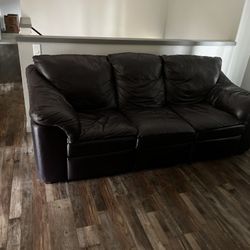 OBO $175  Leather 3 Seat Couch