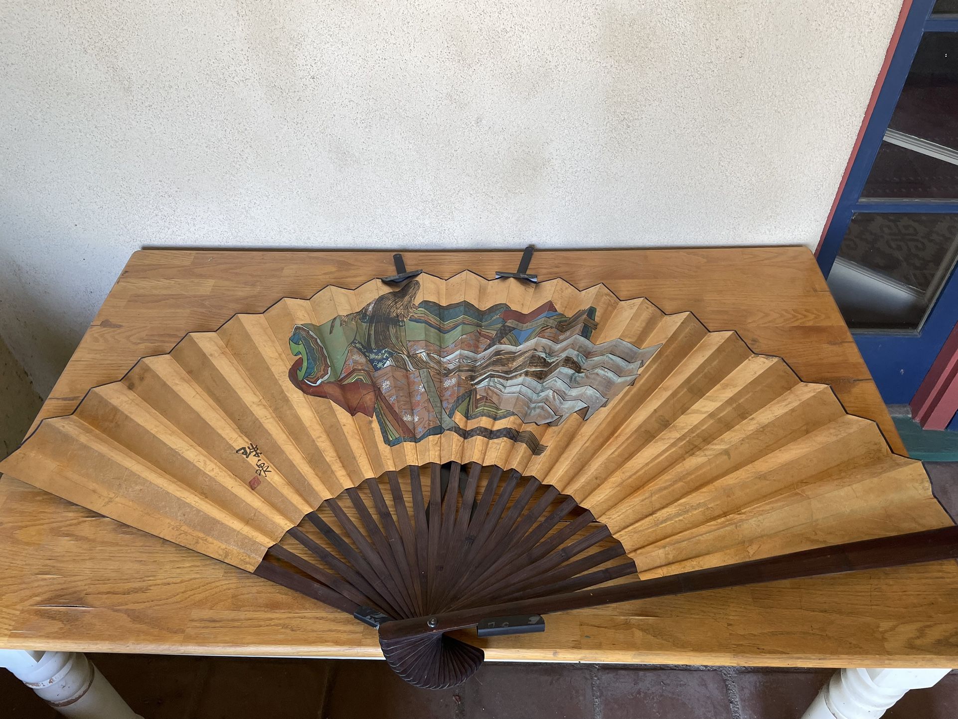 Oriental Fan -Large Decorative Wall Art - Labor Day Sale 50% Off