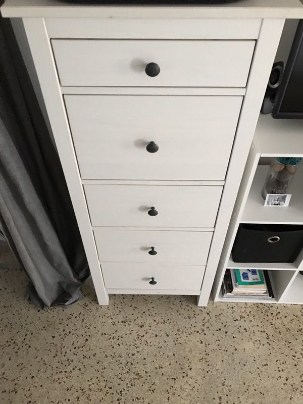 Ikea Hemnes 5 Drawer Chest White Stain For Sale In Miami Beach Fl