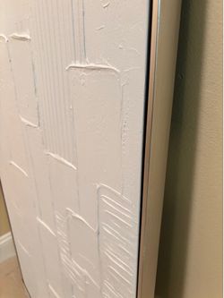 New white canva with silver frame. See pics