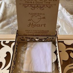 Hearts Rustic Wedding Box & Guest Book 