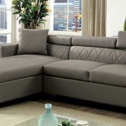 Grey Pullout Sectional W/ Storage In Chaise Brand New In Box 