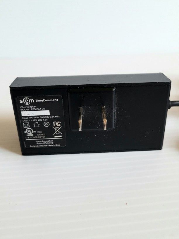 12V, 1.6A Stem Time Command AC Power Adapter - PPS-BA1-00.
