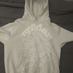 Grey/White Sp5der Hoodie