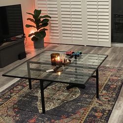 Mid Century Glass/Iron Coffee Table 