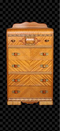 Vintage Art Deco Waterfall Chest of Drawers – Five Drawers