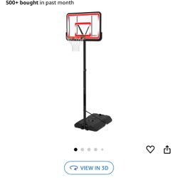 7.5 Ft-10ft Shatterproof Portable Basketball Hoop, 44-Inch Backboard 