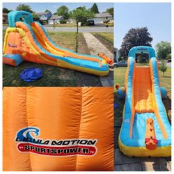 Inflatable Water Slide  W Water Cannon and Splash Pool 