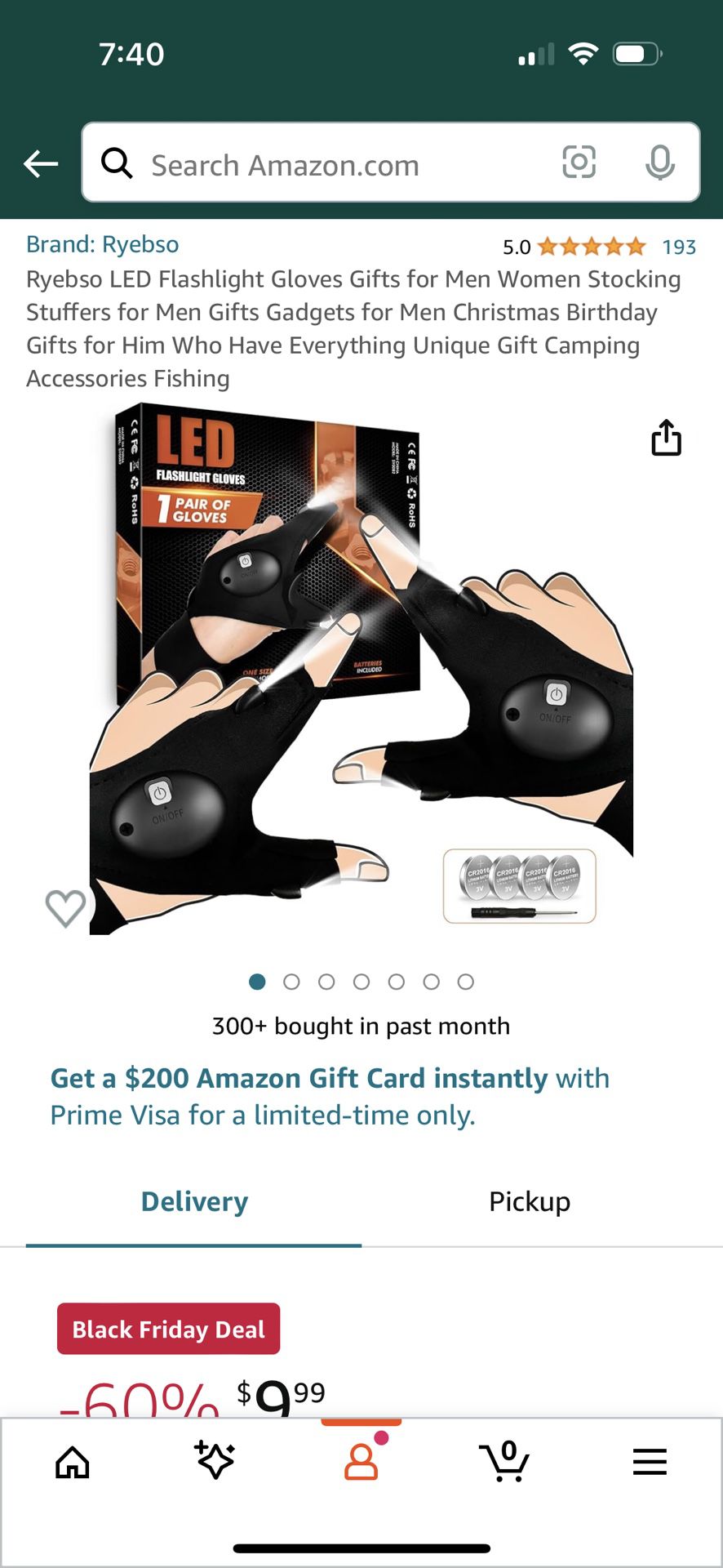 LED Flashlight Gloves For men