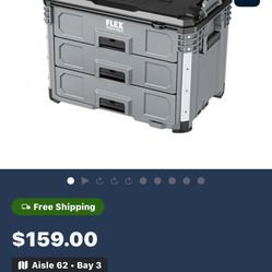 FLEX STACK PACK 22-in W x 10.3-in H x 15.1-in D 3-Drawer Polypropylene Tool Box