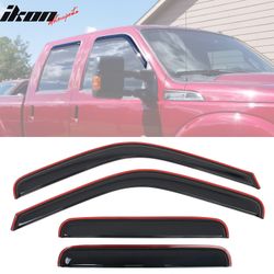 Fits 99-16 Ford F250 F350 F450 F550 Super Duty Crew Cab Window Visors In-Channel