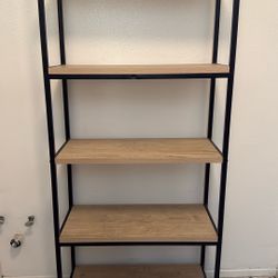 Modern Industrial Bookshelf – Metal Frame with Wood Shelves