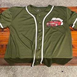 East West Baseball Jersey – Drifting Car Graphic (Size Large)