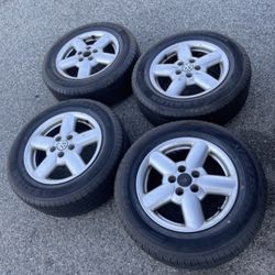 4 - 225/60r16 5x112 5x4.41 Stock Vw Passat Jetta Wheels Rims Audi Mercedes Good 90% Treads 2024 DOT Tires!!!