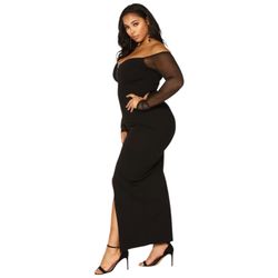 Fashion Nova Maxi Dress - Black Size 2X