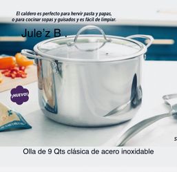 Princess House. Olla De 9 Qts Clásica De Acero Inoxidable Nueva En Su Caja