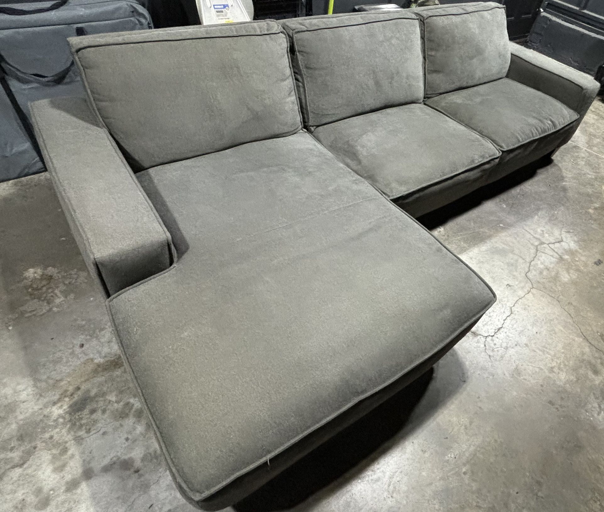 Mid Century Modern Grey L Sectional (left facing)