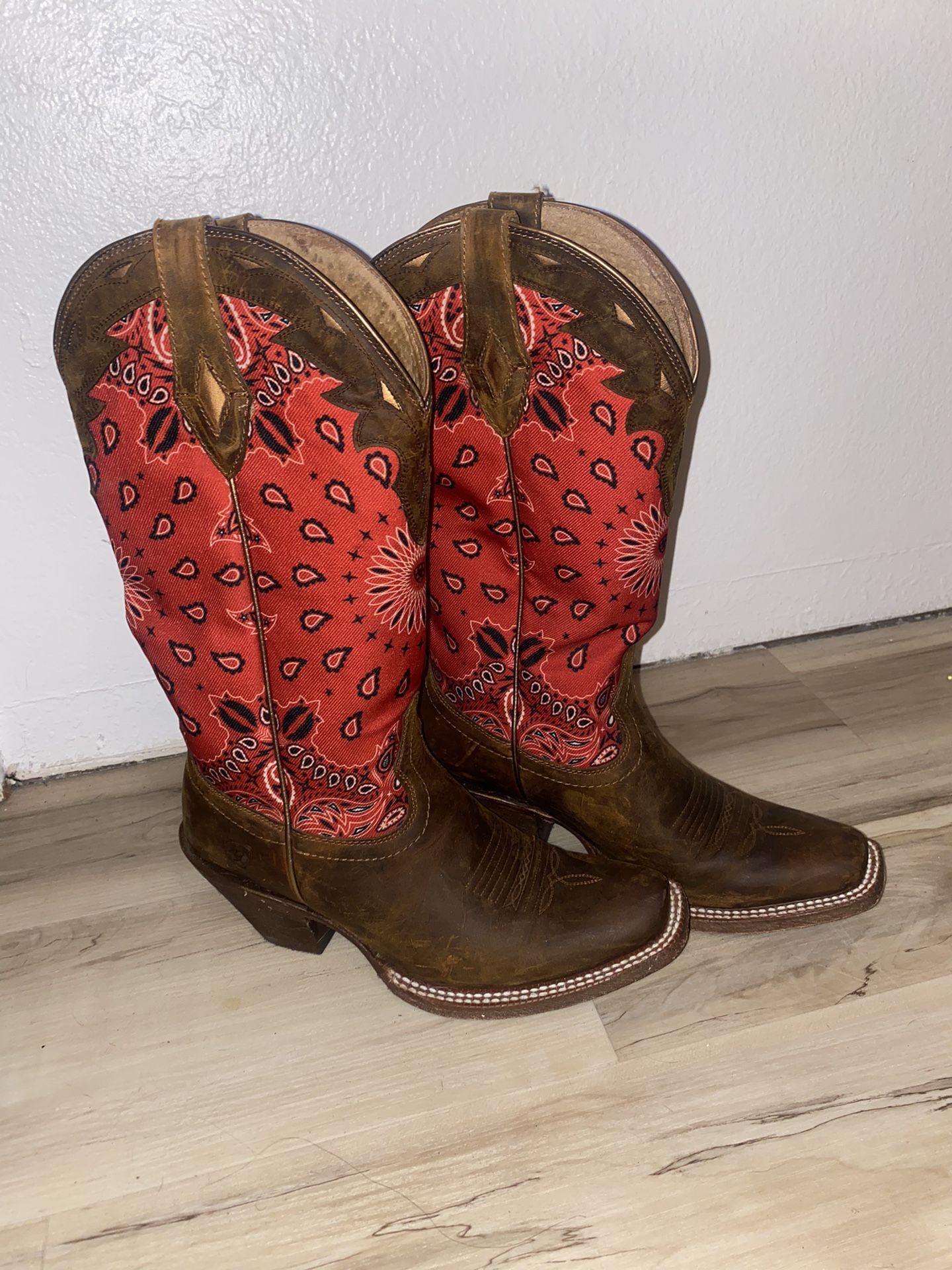 Ariat Red Bandana Cowboy Boots