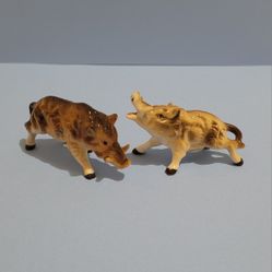 Vintage Wild Boar Japan Bone China Salt and Pepper Shaker Set 