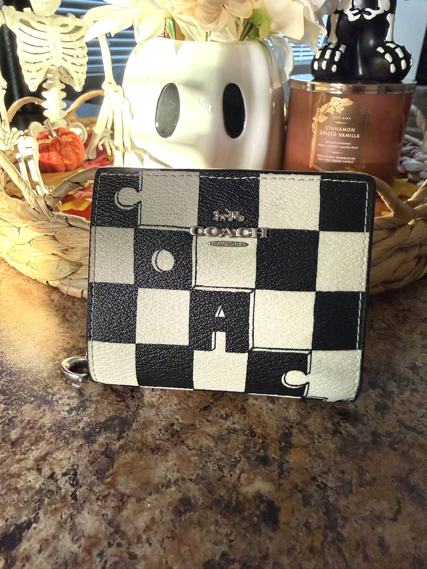 Coach checkered print wallet