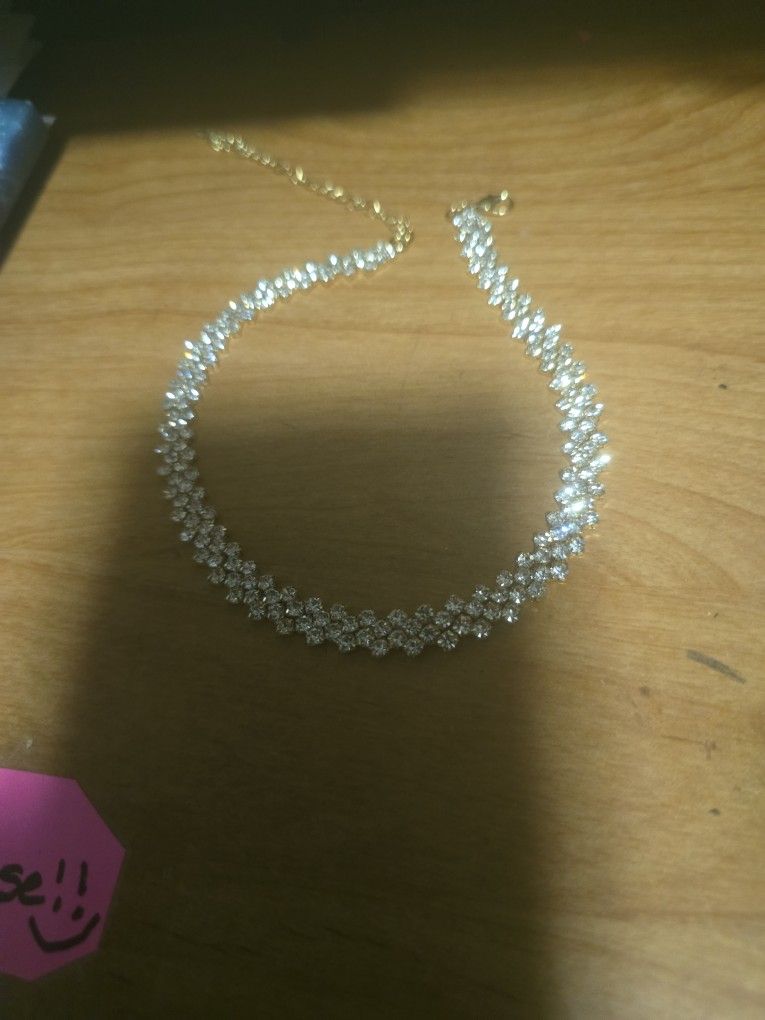 White Sapphire Sterling Silver chocker