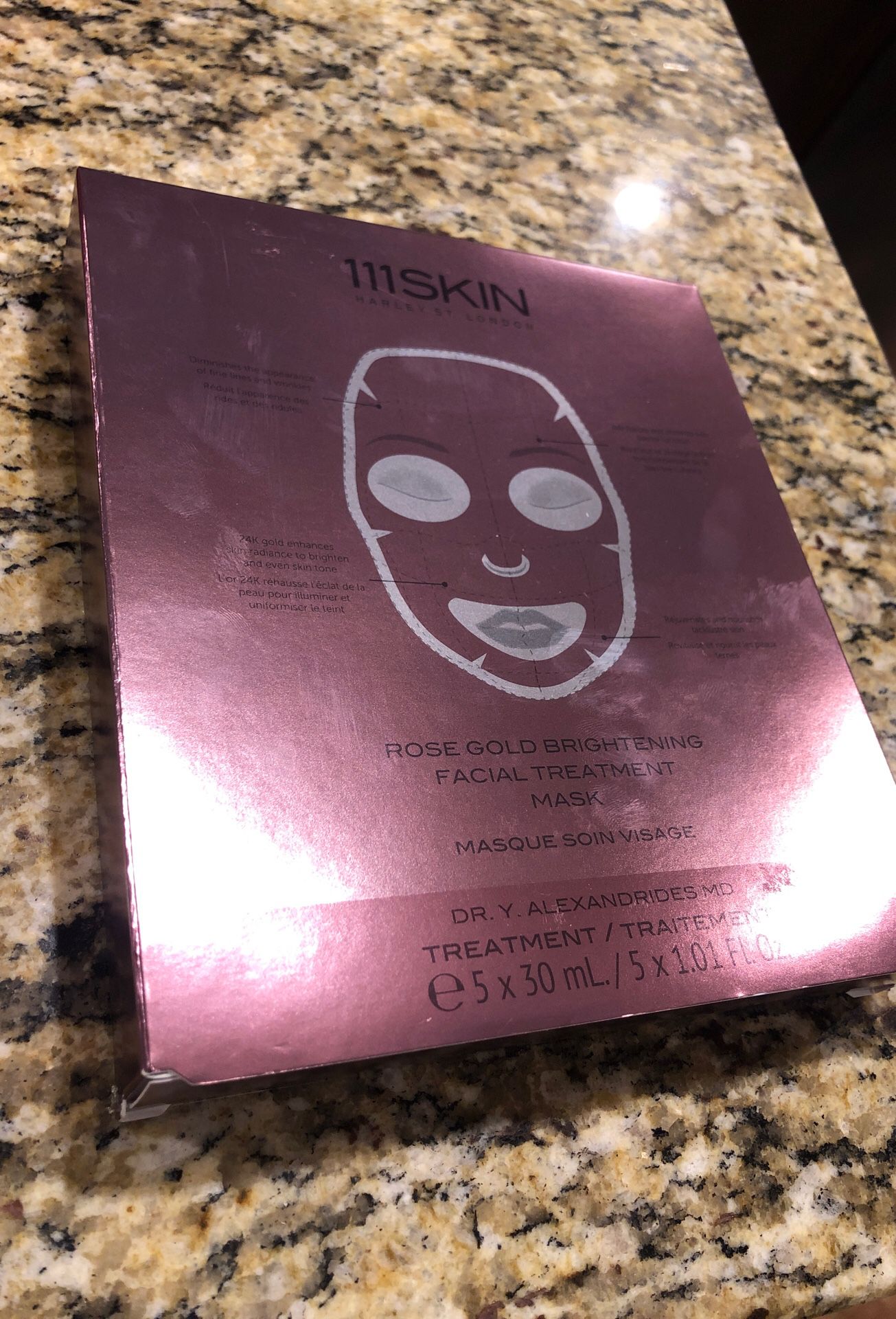 111 Skin 24k Rose Gold Face Mask (5) Pack