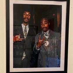 Snoop dogg and 2pac custom art piece 1996 mtv awards With Black Frames