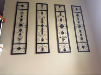 $40 Set of 4 extra large metal decorative wall art