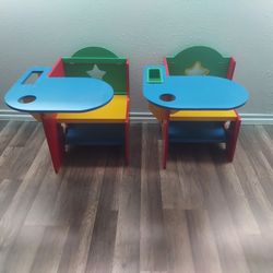 Kids Wooden Desk & Backpack Stand BUNDLE 