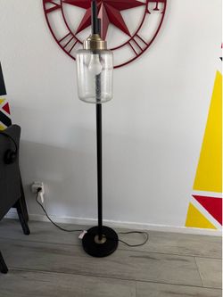 Modern Black and Brass Floor Lamp
