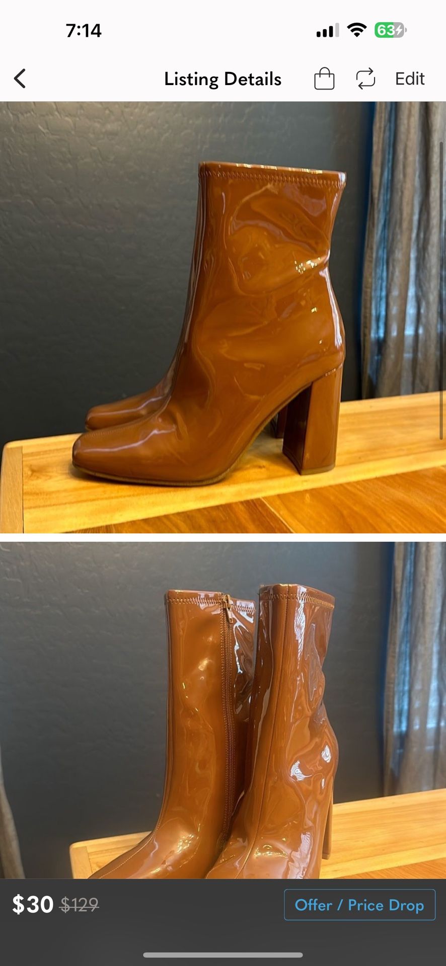 STEVE MADDEN Boots Block Heel Size 9.5 NEW