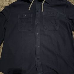 American Eagle Hooded Flannel Shirt