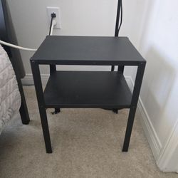 Two Black Metal Nightstands – $30 for Both
