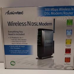 NIB Actiontec GT784WN 300 Mbps WiFi Wireless N DSL Modem/Router PC/MAC NEW OPEN BOX