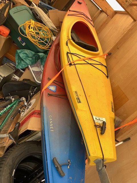 Kayak, Paddle, and Life Vest