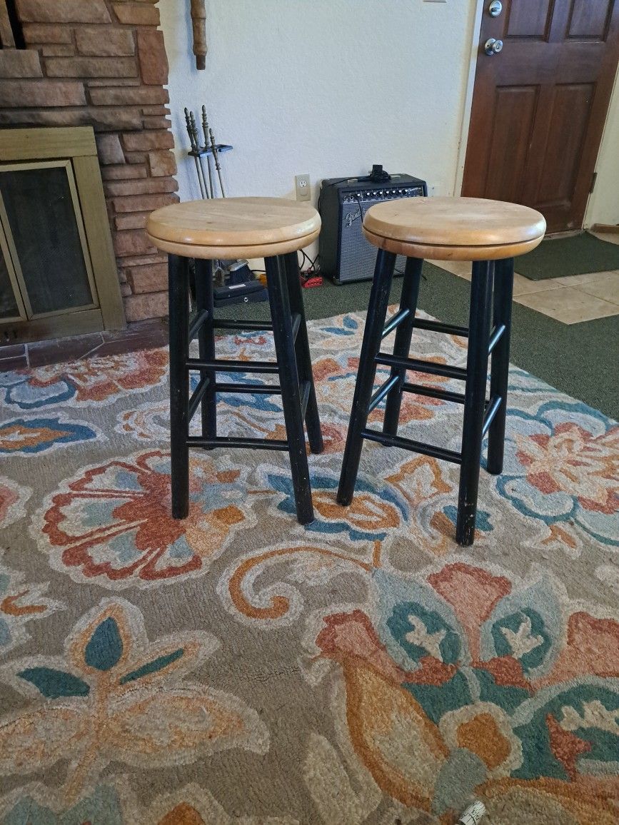 2 Wood Stools