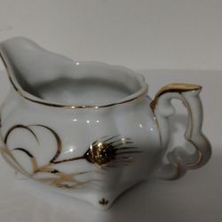 HAND PAINTED LEFTON PORCELAIN CREAMER 4"×2.5" - B100
