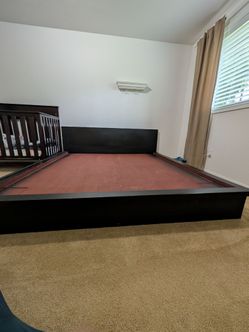 Wooden King size bed frame for sale