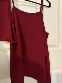 Red Shoulder Less Blouse  (M)