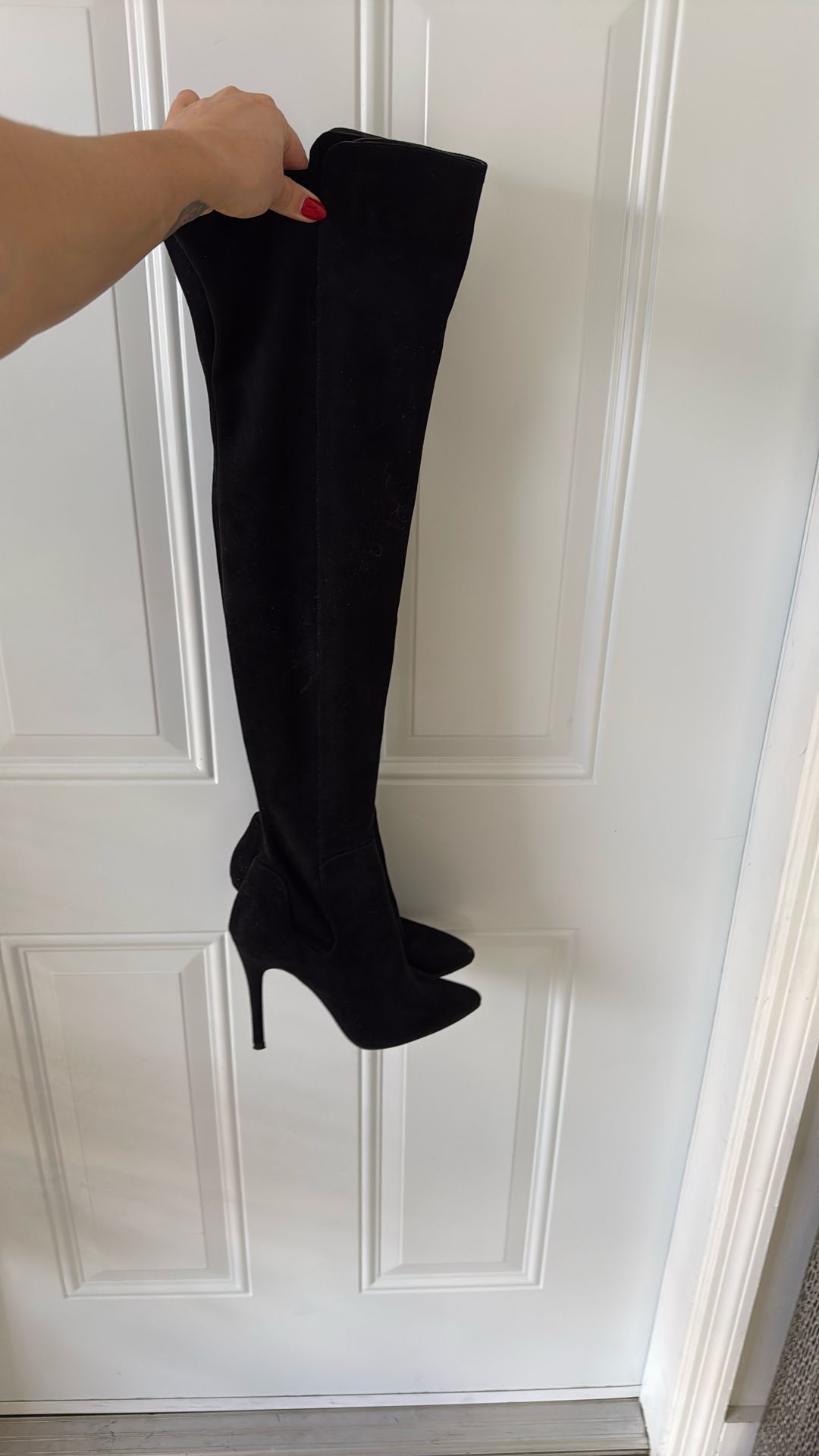Thigh High Black Suede Boots