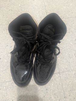 Black Patent Leather High-Top Sneakers
