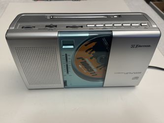 Emerson PD5098 Portable CD Player AM/FM Radio Boombox Silver Tested Works