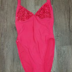 Coral Size 12 Halter Bathing Suit 