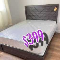 NEW  QUEEN BED FRAME AND MATTRESS 
