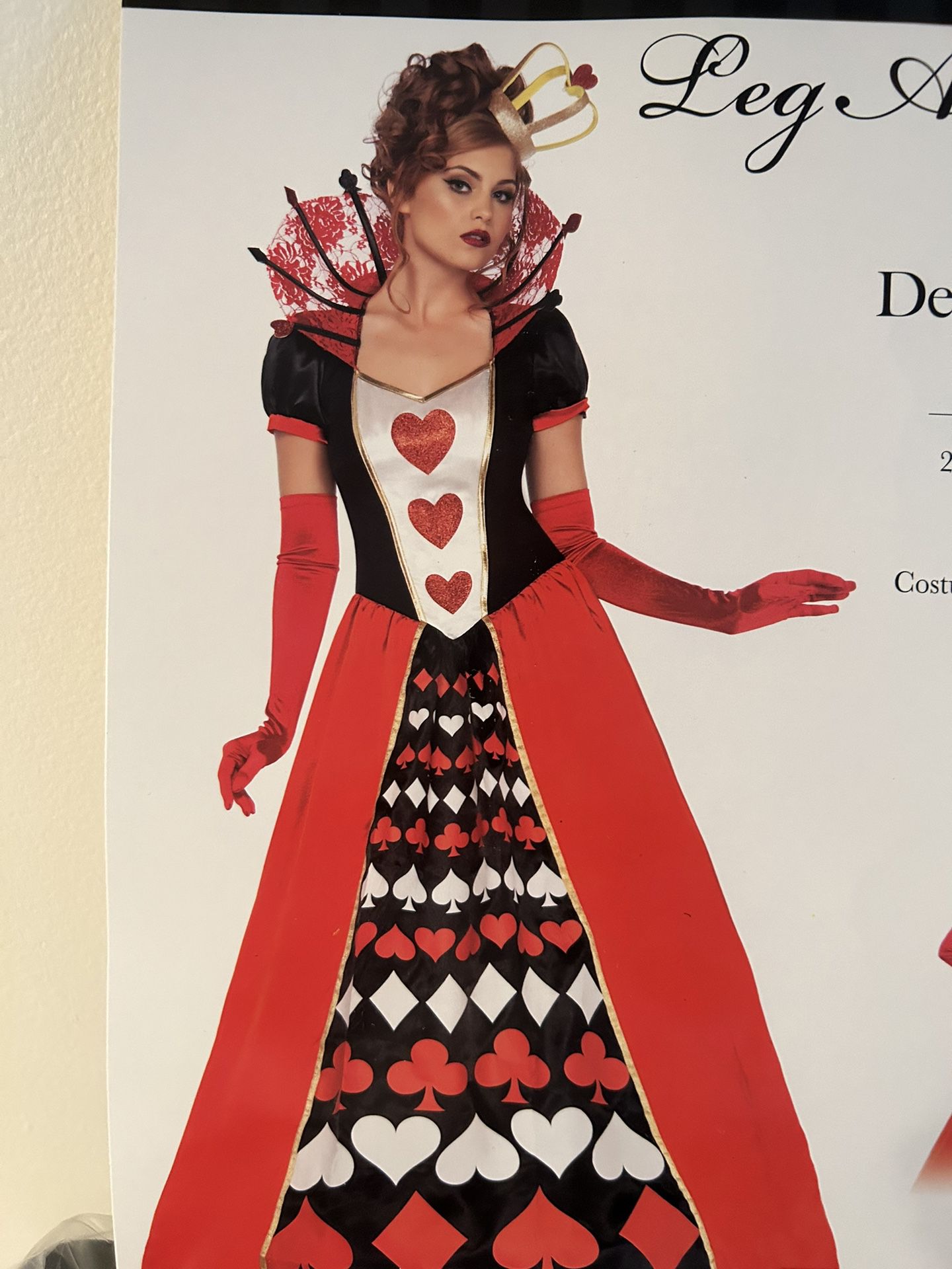 Queen Of Hearts Halloween Costume, Size M