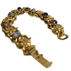 vintage goldtone chunky multicolored capachone bracelet
