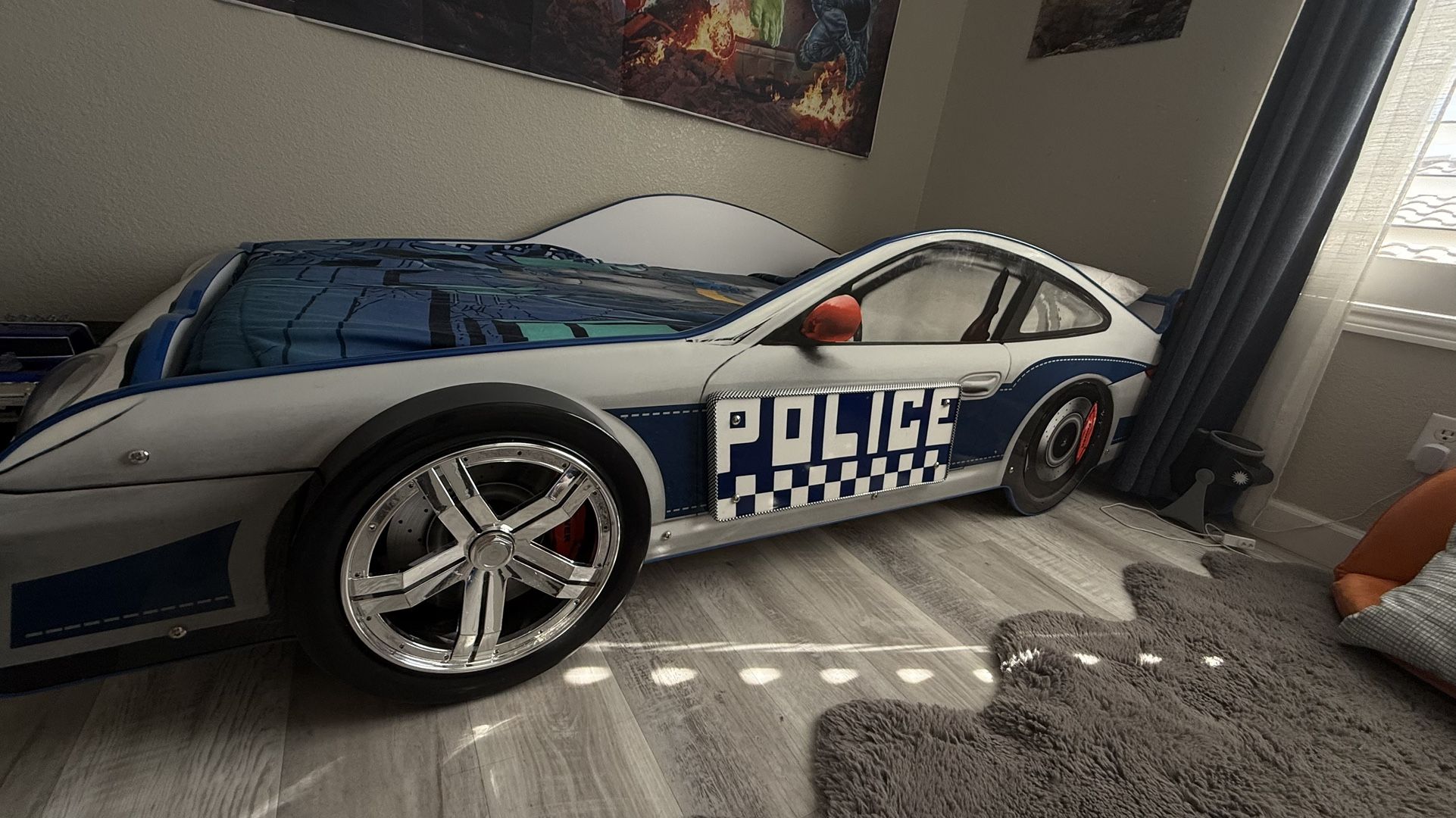 Twin Police Car Bed With Headlights