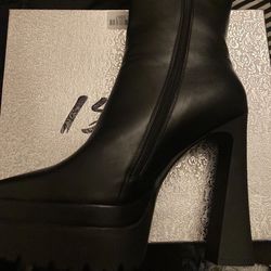 ISNOM Black Heel boots Women’s 