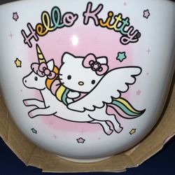 Hello Kitty Ceramic Bowl w/Chopsticks